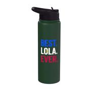 Best Lola Ever Love Lola Día de la Madre Abuela Cumpleaños Stainless Steel Insulated Water Bottle