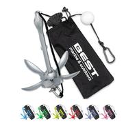 Best Marine Accesorios de Anclaje de Kayak para Pesca de Kayak, Canoa, Moto acuática, Tabla de Paddle Sup y pequeñas embarcaciones Anclajes para Barcos Plegables de 1.6 kg con Cuerda Marina de 12 m.