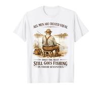 Best Men Fishing In Seventies 70s Angler Fisherman Grandpa Camiseta
