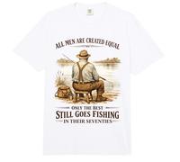 Best Men Fishing In Seventies 70s Angler Fisherman Grandpa Comfort Colors Adult Heavyweight T-Shirt
