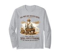 Best Men Fishing In Seventies 70s Angler Fisherman Grandpa Manga Larga