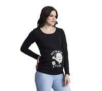 Best Mom Ever - Camiseta divertido estampada de Manga Larga Premamá para Mujer Embarazo Lactancia T-shirt (Negro, Small)