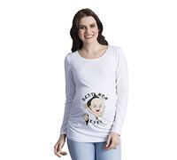 Best Mom Ever - Camiseta Divertido Estampada de Manga Larga Premamá para Mujer Embarazo Lactancia T-Shirt (Blanco, Large)