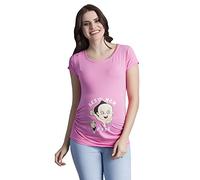 Best Mom Ever - Camiseta premamá Divertida con impresión para el Embarazo, Manga Corta (Rosa, Medium)