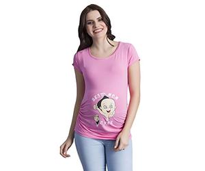 Best Mom Ever - Camiseta premamá Divertida con impresión para el Embarazo, Manga Corta (Rosa, Medium)