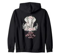 Best Mom Ever Elefante Corona Floral Maternidad Amor Sudadera con Capucha