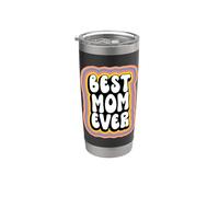 Best Mom Ever Groovy Style Mommy Funny Mothers Day Vaso térmico de acero inoxidable de doble pared