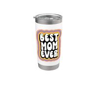 Best Mom Ever Groovy Style Mommy Funny Mothers Day Vaso térmico de acero inoxidable de doble pared
