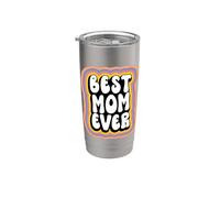 Best Mom Ever Groovy Style Mommy Funny Mothers Day Vaso térmico de acero inoxidable de doble pared