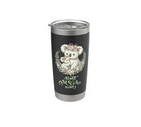 Best Mom Ever Koala Abraza Corona Floral Maternidad Vaso térmico de acero inoxidable de doble pared