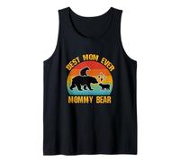 Best Mom Ever Mommy Bear Vintage Día de la Madre Bear Family Camiseta sin Mangas