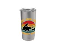 Best Mom Ever Mommy Bear Vintage Día de la Madre Bear Family Vaso térmico de acero inoxidable de doble pared
