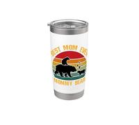 Best Mom Ever Mommy Bear Vintage Día de la Madre Bear Family Vaso térmico de acero inoxidable de doble pared