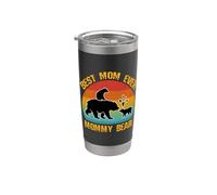 Best Mom Ever Mommy Bear Vintage Día de la Madre Bear Family Vaso térmico de acero inoxidable de doble pared