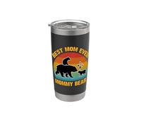 Best Mom Ever Mommy Bear Vintage Mom Mommy Día de la Madre 2026 Vaso térmico de acero inoxidable de doble pared