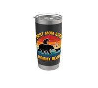 Best Mom Ever Mommy Bear Vintage Mom Mommy Día de la Madre 2026 Vaso térmico de acero inoxidable de doble pared