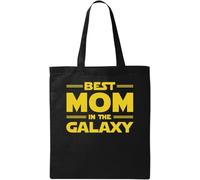 Best Mom in The Galaxy - Bolsa de algodón ecológico natural, color negro, talla única, Negro -, Talla única