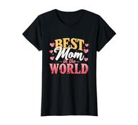 Best Mom In The World Camiseta gráfica económica, Mujer, Negro, S