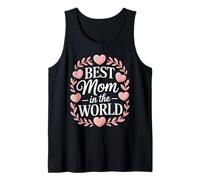 Best Mom In The World Corona De Corazón Rosa Regalo Mamá Camiseta sin Mangas