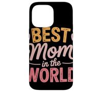 Best Mom In The World Retro Tipografía Corazones Mamá Carcasa para iPhone 14 Pro MAX
