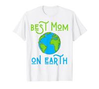 Best Mom On Earth Funny Women Mother's Day Grandma from Kids Camiseta gráfica económica, Hombre, Blanco, L