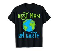 Best Mom On Earth Funny Women Mother's Day Grandma from Kids Camiseta gráfica económica, Hombre, Negro, L