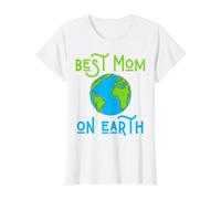 Best Mom On Earth Funny Women Mother's Day Grandma from Kids Camiseta gráfica económica, Mujer, Blanco, L