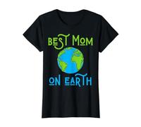 Best Mom On Earth Funny Women Mother's Day Grandma from Kids Camiseta gráfica económica, Mujer, Negro, L