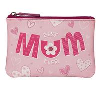 Best Mum Ever - Monedero de cuero prémium para mujer, Pink, S