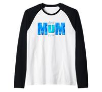 Best Mum Ever Mothers Day Blue Vibrant Design for Mom Mother Camiseta Manga Raglan