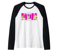 Best Mum Ever Mother's Day Roses Pink Vibrant for Mom Camiseta Manga Raglan