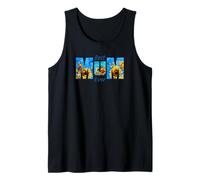 Best Mum Ever Mother's Day Sunflower Blue Vibrant for Mom Camiseta sin Mangas