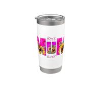 Best Mum Ever Mother's Day Sunflower Pink Vibrant for Mom Vaso térmico de acero inoxidable de doble pared