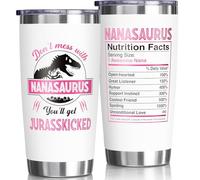 Best Nana Gifts - Vaso de 20 onzas de Navidad para abuela de nieta, nieto, nietos, taza aislada de Nanasaurus, regalos divertidos de cumpleaños en caja de regalo para nueva abuela/abuelos