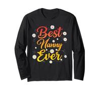 Best Nanny Ever Women Grandma Floral Mothers Day Nanny Manga Larga