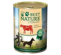 Best Nature Comida húmeda para perros, 400 g, carne de vacuno, arroz y aceite de cardo, comida para perros en calidad premium