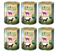Best Nature Comida húmeda para perros, 6 x 400 g - Cordero con patatas, perejil y aceite de cardo - Comida para perros de calidad premium