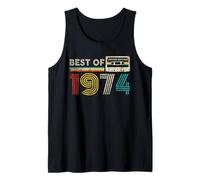 Best Of 1974 Classic Birthday 1974 Cassette Tape Vintage Camiseta sin Mangas