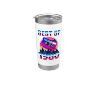 Best Of 1980 46 Years Old Cassette Tape 80s 46th Birthday Vaso térmico de acero inoxidable de doble pared