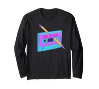 Best of 1989 Cinta de Cassette Vintage 80s Theme Party Manga Larga