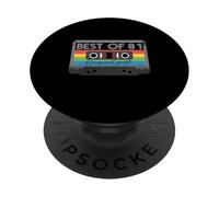Best of 81s Years 81s Party Retro Cassette PopSockets PopGrip Adhesivo