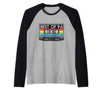 Best of 96s Years 96s Party Retro Cassette Camiseta Manga Raglan
