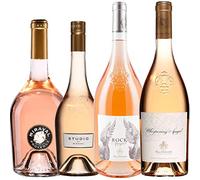 Best of Provence - Lot de 4 bouteilles - Miraval : Studio/Jolie-Pitt - Esclans : Rock Angel/Whispering Angel - Côtes de Provence Rosé 2021 (4 * 75cl)