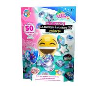 BEST OF TOYS - Pack de 50 recambios para la fábrica de pegatinas 3D - Permite crear 50 pegatinas 3D 100% personalizadas - Ocio creativo - A partir de 5 años - Tema aleatorio Safari u Océano