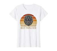 Best Papa Ever Retro Lion Vintage Sunset Día del Padre Camiseta gráfica económica