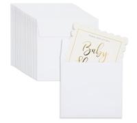 Best Paper Greetings Sobres cuadrados de 5.5 x 5.5 pulgadas, color blanco, paquete de 50 unidades, estilo invitación, cierre fácil de sellar, sobres de negocios para invitaciones de boda y suministros