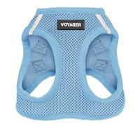 Best Pet Supplies - Arnés de Malla para Todo Tipo de Clima, Reflectante, sin tirones para Perros pequeños y medianos, Gatos, Seguro con Cierre de Velcro, Hebilla, Anillos en D Dobles, Azul bebé, XXS