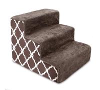 Best Pet Supplies Escaleras para perros y gatos pequeños, rampa portátil de espuma para sofá, cama alta, antideslizante, equilibrada, soporte para interiores, seguro para patas, sin montaje, estampado