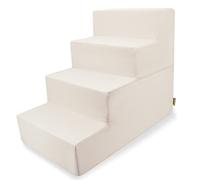 Best Pet Supplies Escaleras Plegables para Mascotas con Espuma certificada CertiPUR-US para Perros y Gatos pequeños a medianos, Marfil, 4 escalones (Altura: 22 Pulgadas)