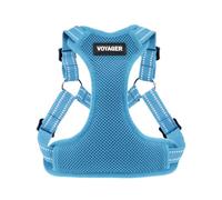 Best Pet Supplies, Inc. Voyager- Paso-En Completamente Ajustable arnés de Malla con reflexivo 3M tuberías Medio Bebe Azul